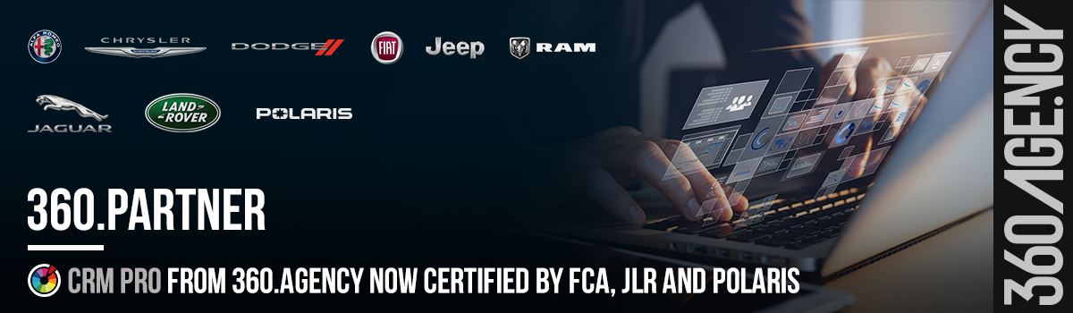 360.Agency CRM Pro Now Certified by FCA, JLR and Polaris
